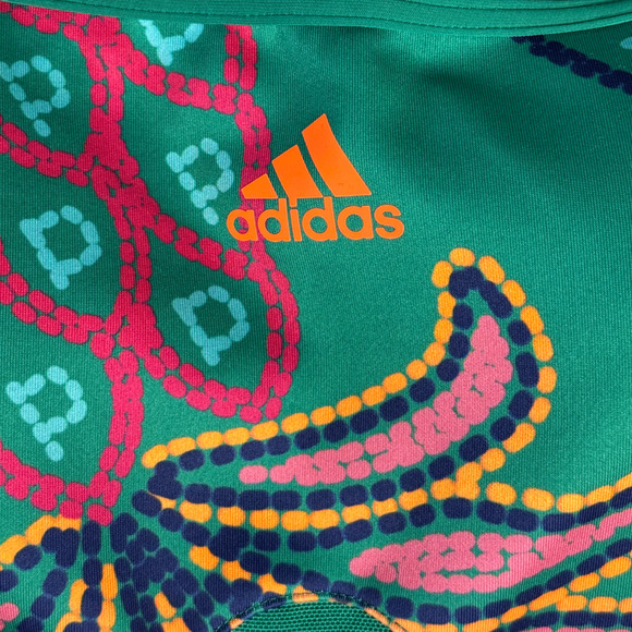 ADIDAS X FARM RIO Floral Sports Bra sz Medium Bold Green App Signal Orange NEW - Picture 6 of 9